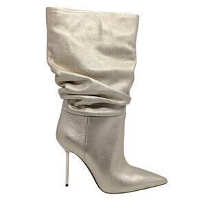 Paris Texas Metallic Gold Leather Slouch Boots | Size 36.5 | Made in Italy